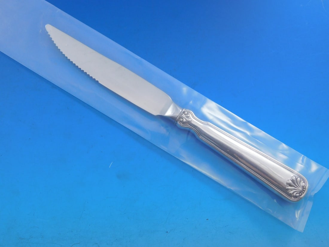 Tiffany Co Shell and Thread Sterling Steak Knife Custom Serrated Blade (1 of 5)