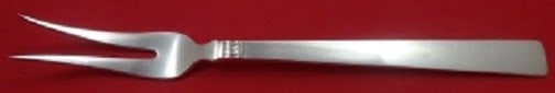 Marthinsen Prince Harald Sterling Silver Serving Fork 2 Tine 9 in: Marthinsen Prince Harald Sterling Silver Serving Fork 2 Tine 9 in Sterling silver cold meat serving fork in the Prince Harald pattern by Marthinsen. It features a 2-tine design, measures 9 inches, is 