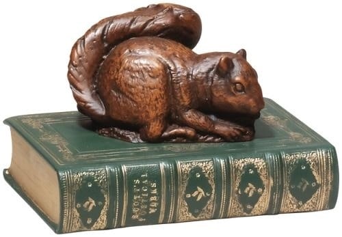 Whimsical Hand-Painted Squirrel Bookend Lodge Decor (1 of 1)