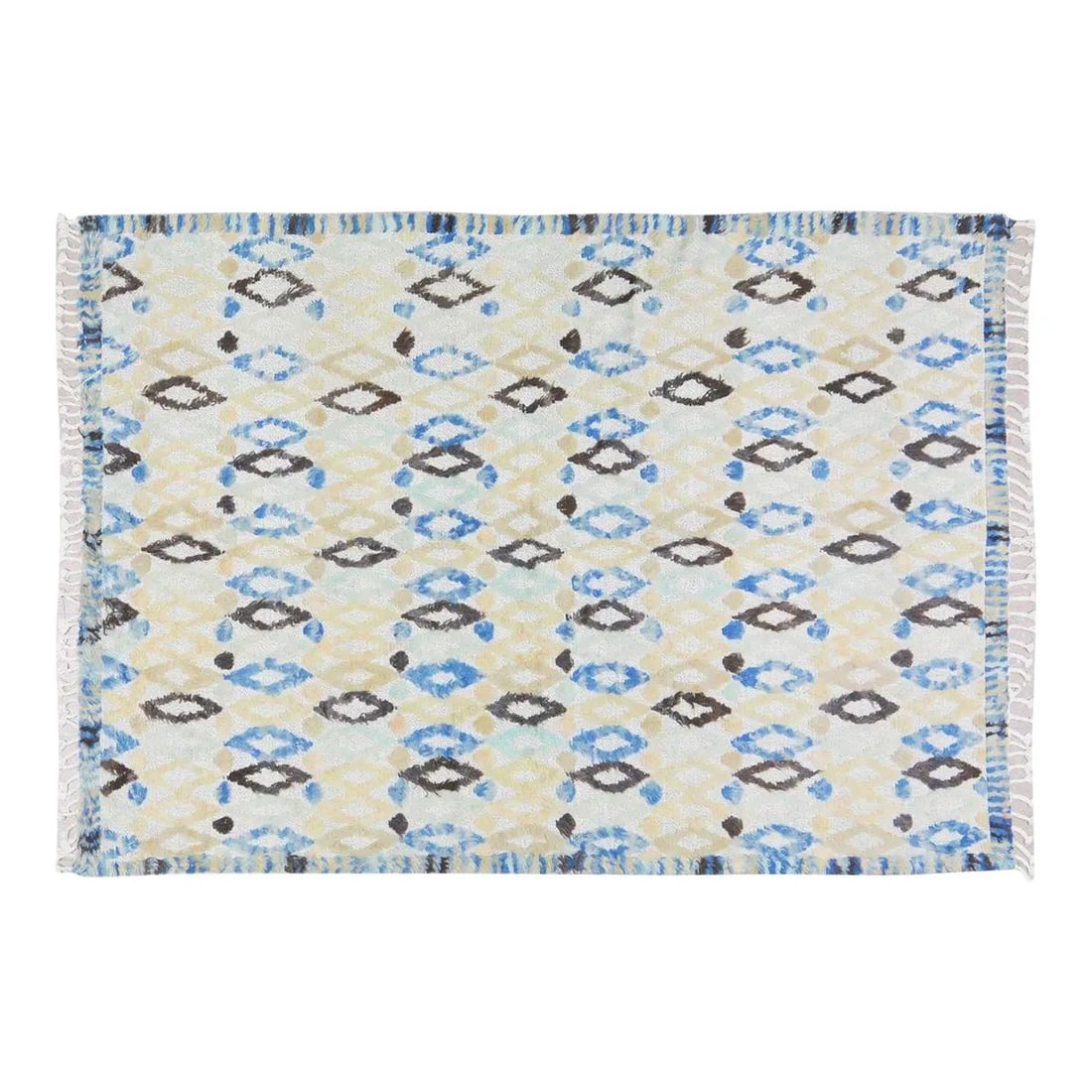 Hand Knotted Wool Azilal Rug with Natural Tones 5'5x7'10: Hand Knotted Wool Azilal Rug with Natural Tones 5'5x7'10 This Moroccan Azilal rug features a hand-knotted construction with a soft wool texture and natural white coloring. It offers a contemporary loo
