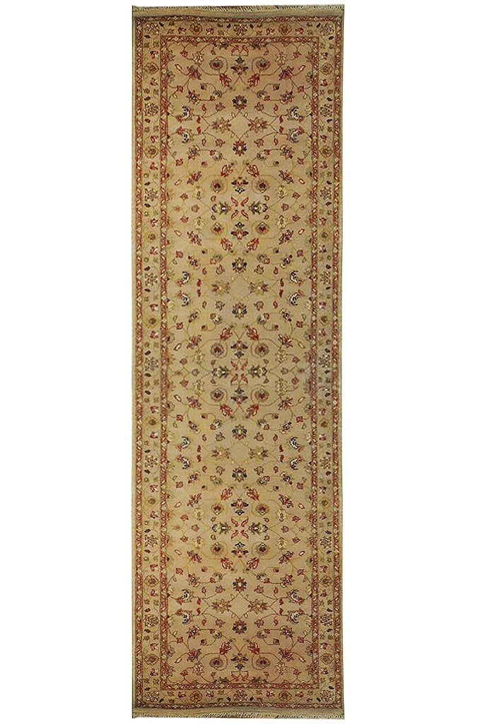 Handmade 2.8 x 10 Ivory Chobi Runner Premium Wool Vegetable Dyed: Handmade 2.8 x 10 Ivory Chobi Runner Premium Wool Vegetable Dyed Free continental US Shipping Enhance your home with this stunning 2.8 x 10 Ivory Vegetable Dyed Chobi Runner, expertly hand-knotted in 