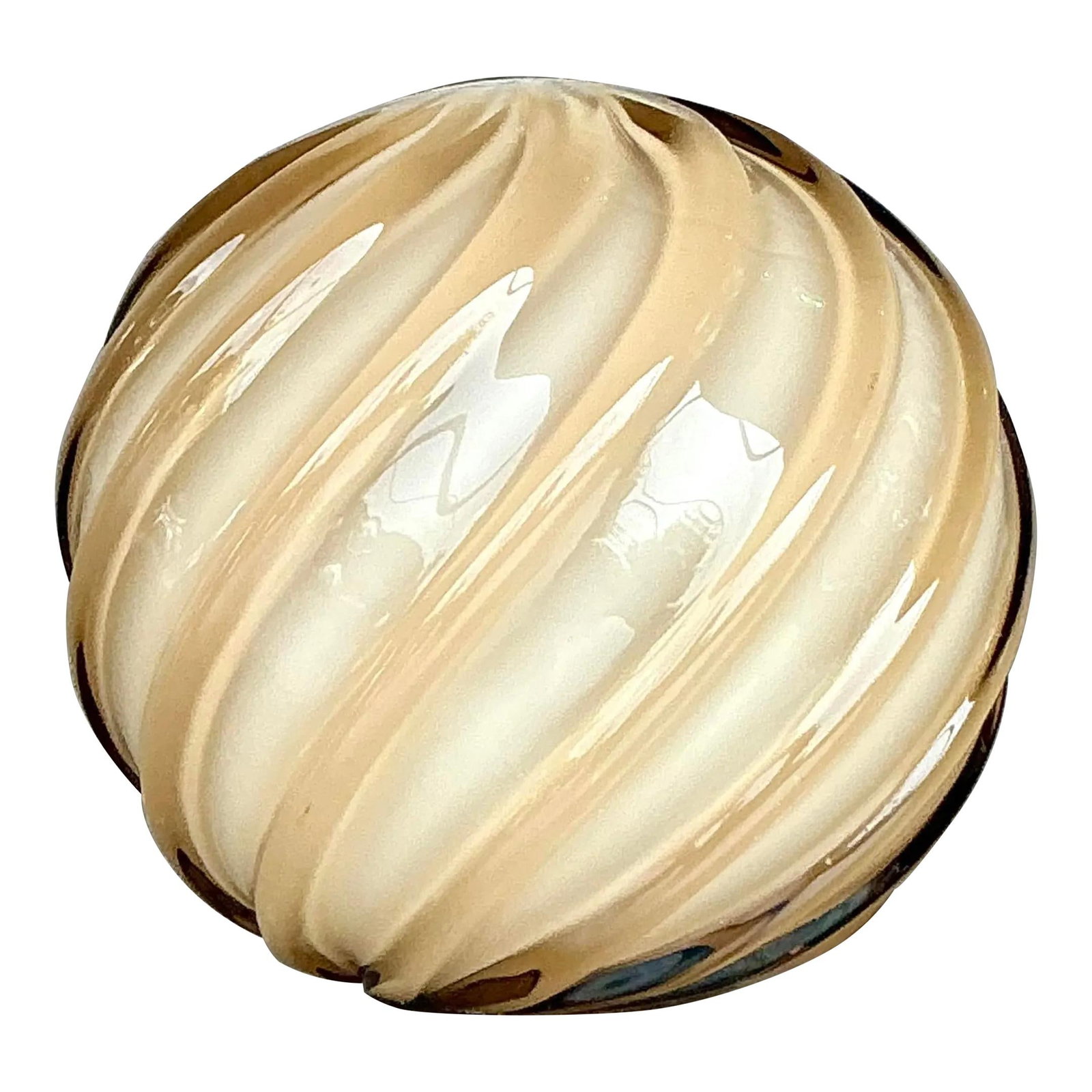 Vintage Regency Blown Glass Sphere with Gold and Onyx Swirl (1 of 7)
