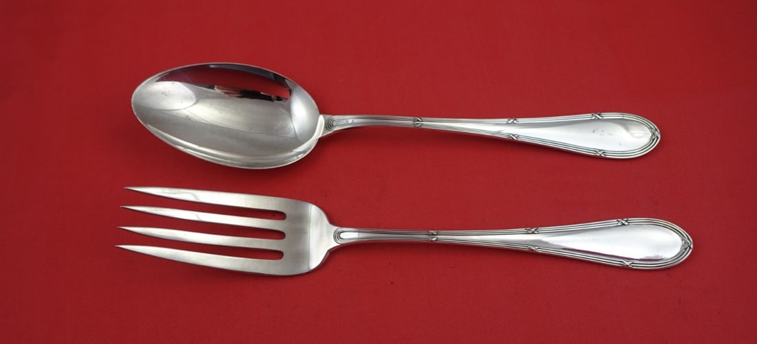 Buccellati Parma Sterling Silver 2-Piece Vegetable Serving Set 10 1/4": Buccellati Parma Sterling Silver 2-Piece Vegetable Serving Set 10 1/4" This is a two-piece vegetable serving set crafted in sterling silver, featuring the Parma pattern by Buccellati. The set includes