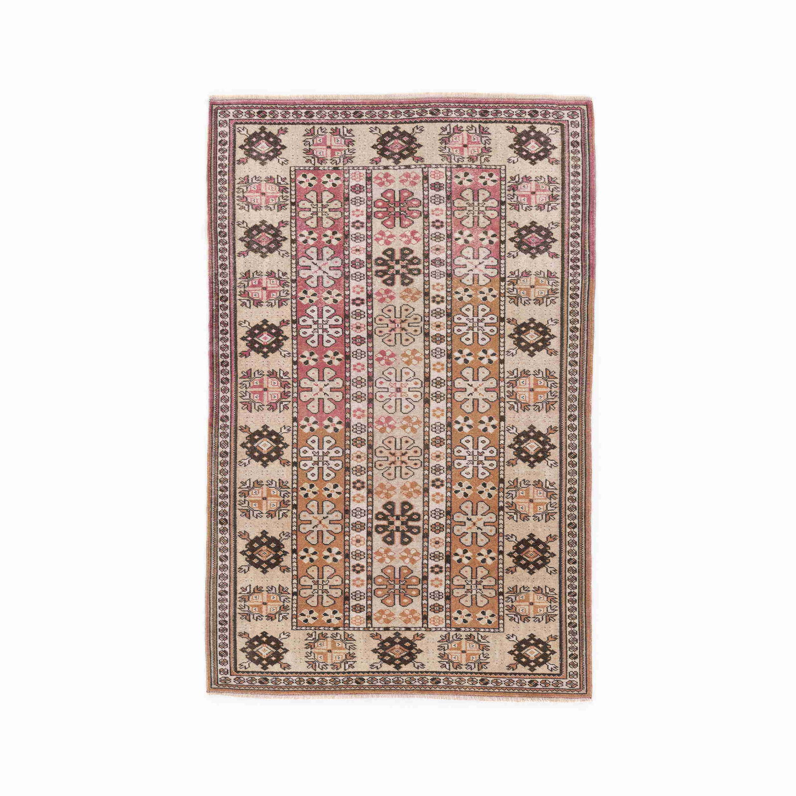 Authentic Handmade Milas Wool Carpet 120 x 187 cm: Authentic Handmade Milas Wool Carpet 120 x 187 cm Experience the exquisite craftsmanship of this Authentic Handmade Milas Carpet, meticulously woven with a wool on wool construction for enhanced