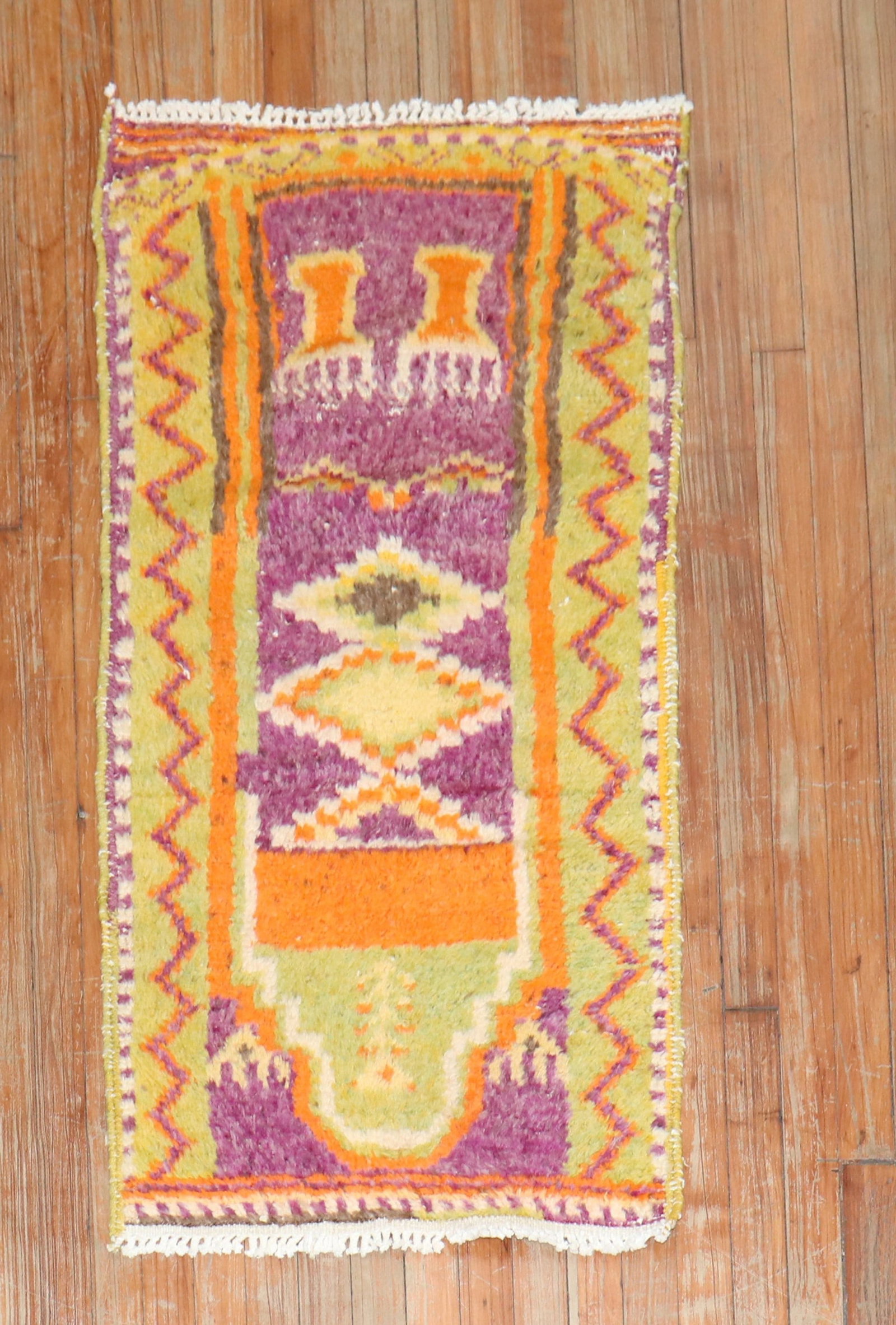 2' 1" x 4' 2" Vintage Turkish Tulu Small Rug (1 of 7)
