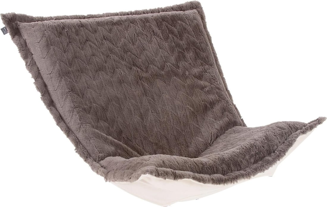 Howard Elliott Angora Puff Gray Chair Slipcover Contemporary Design (1 of 1)