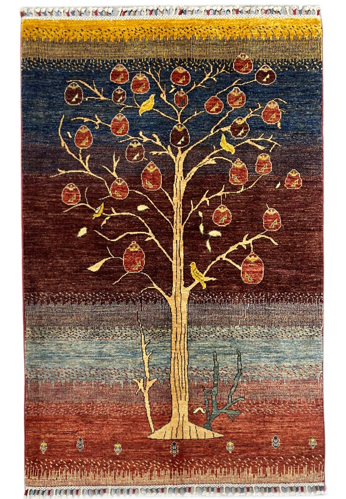 Tree of Life Handmade Wool Area Rug 4' x 6' Multi Color: Tree of Life Handmade Wool Area Rug 4' x 6' Multi Color Free continental US Shipping Elevate your home decor with the exquisite 4' x 6' Tree of Life Handmade Wool Rug. This stunning piece is a testame