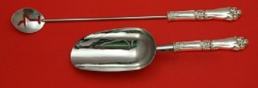 Reed and Barton La Marquise Sterling Silver Bar Set 2pc: Reed and Barton La Marquise Sterling Silver Bar Set 2pc Elevate your hosting experience with this exquisite 2-piece bar serving set in the La Marquise pattern by Reed & Barton. Crafted from sterling s