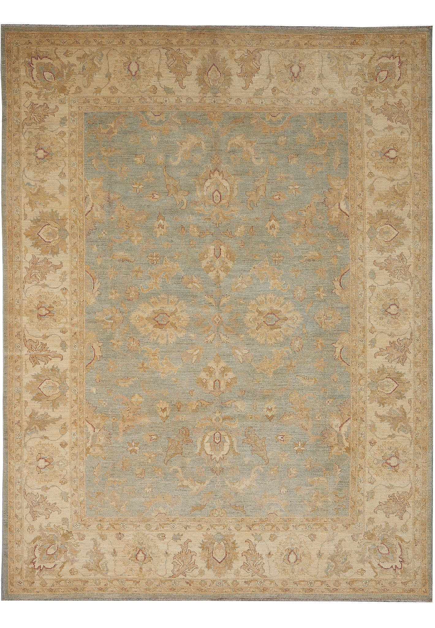 7.9 x 10 Light Teal Blue Chobi Peshawar Hand Knotted Wool Rug: 7.9 x 10 Light Teal Blue Chobi Peshawar Hand Knotted Wool Rug Free continental US Shipping This 7.9 x 10 Light Teal Blue Chobi Peshawar Rug is a hand-knotted rug from Pakistan, made with premium hand-