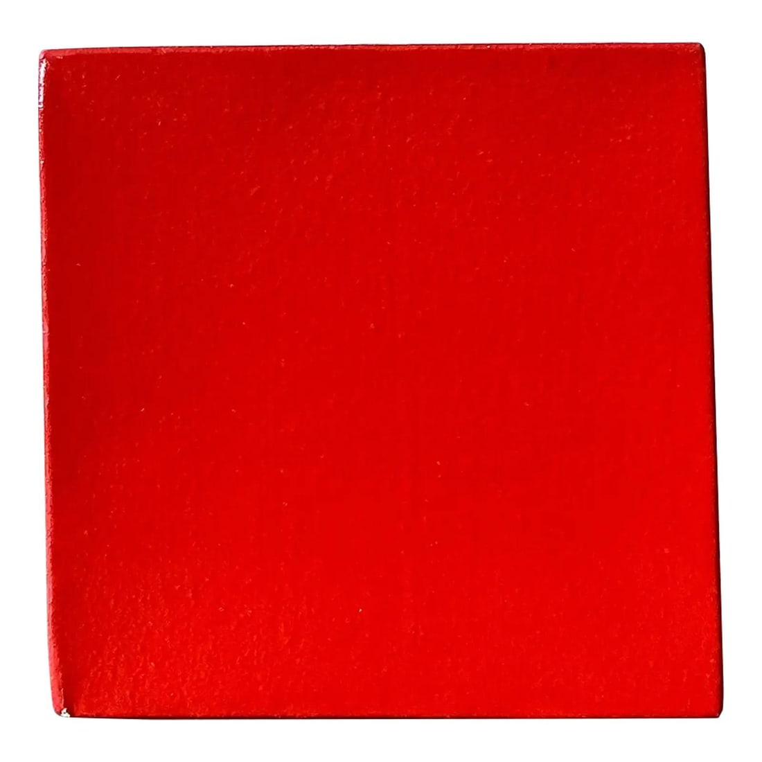 6.25" Abstract Bohemian Oil Painting on Canvas Block Red Orange Vintage Art (1 of 9)