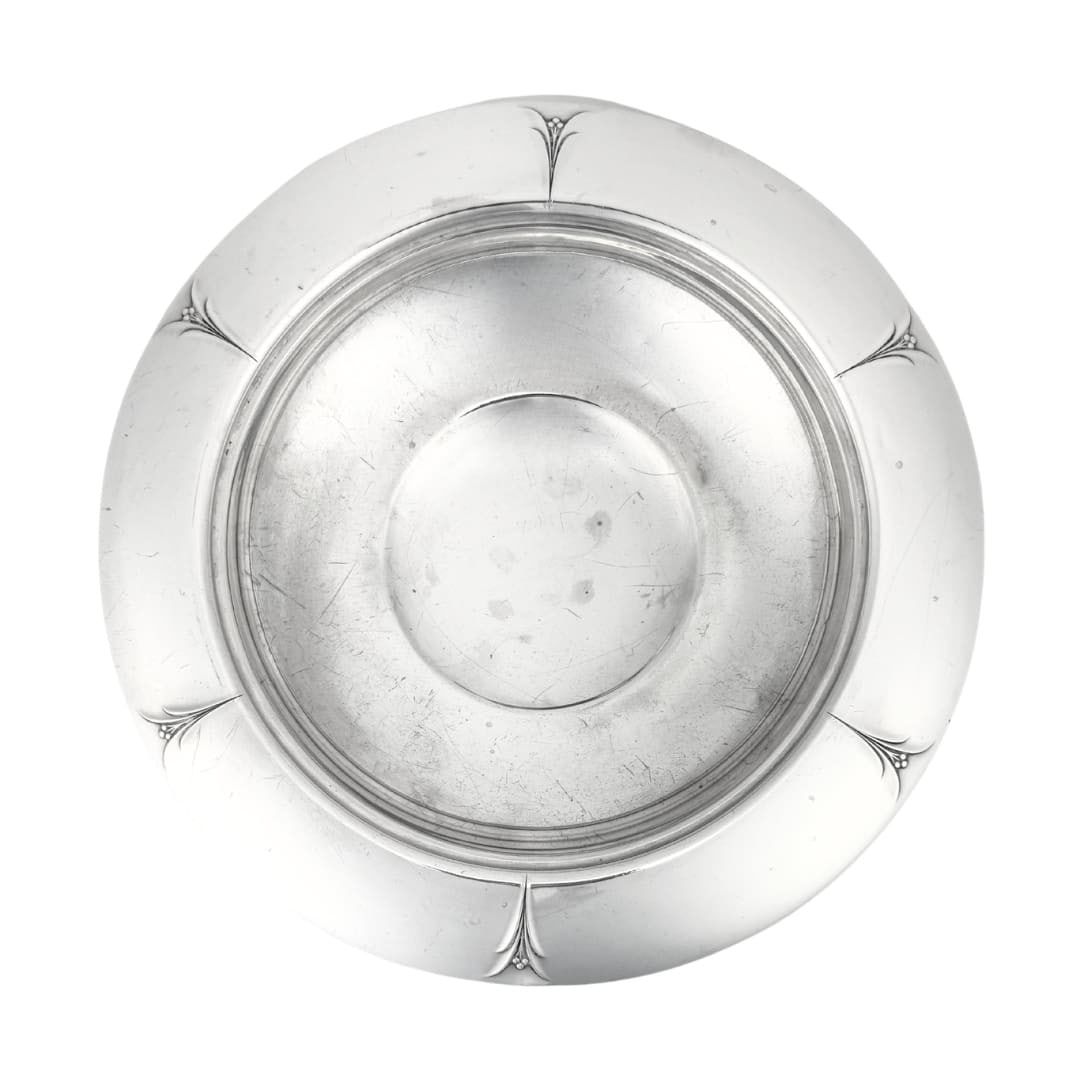 Art Deco Sterling Silver Serving Bowl Foliate Rim 12.5in (1 of 6)