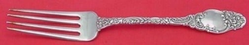 Alvin Monterey Sterling Silver Dinner Fork 7.5 Inch: Alvin Monterey Sterling Silver Dinner Fork 7.5 Inch This exquisite dinner fork is part of the Monterey pattern by Alvin, crafted from high-quality sterling silver. Measuring 7 1/2 inches, this fork sh