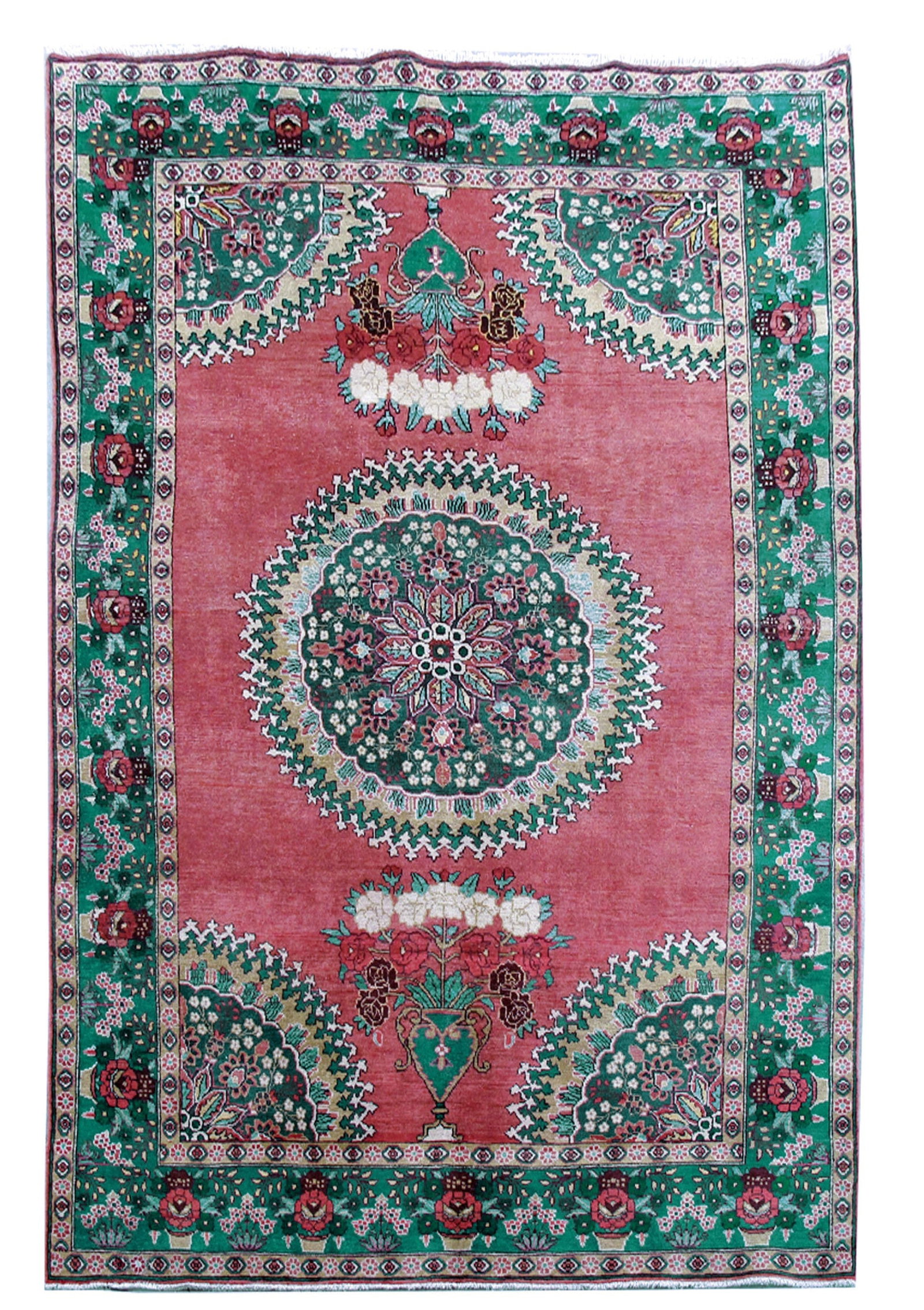 6.3 x 9.5 Persian Tabriz Hand Knotted Wool Rug (1 of 6)