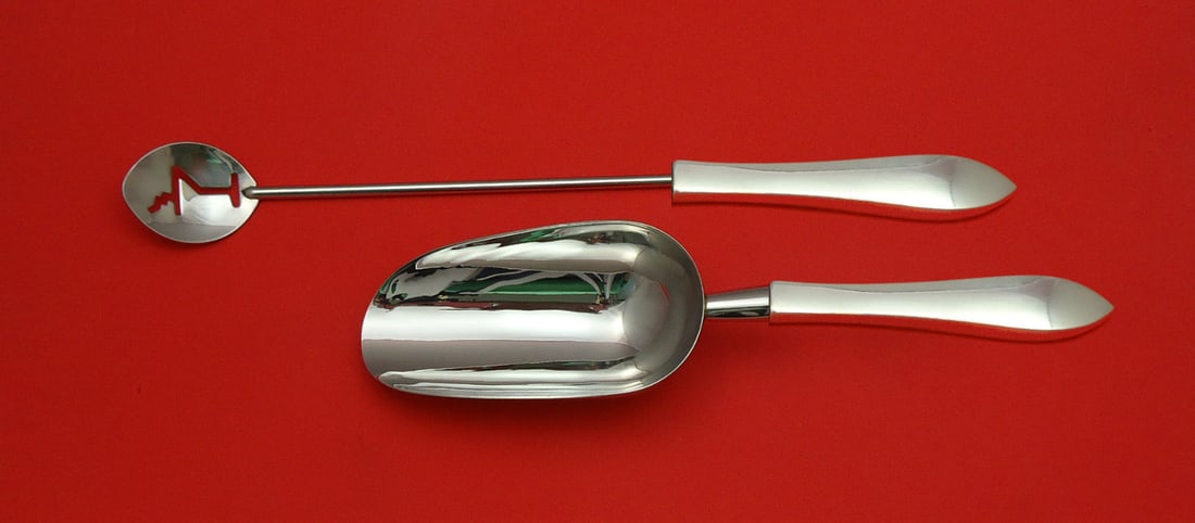 Watson Old Colony Sterling Silver 2pc Bar Set Martini Spoon Ice Scoop (1 of 1)