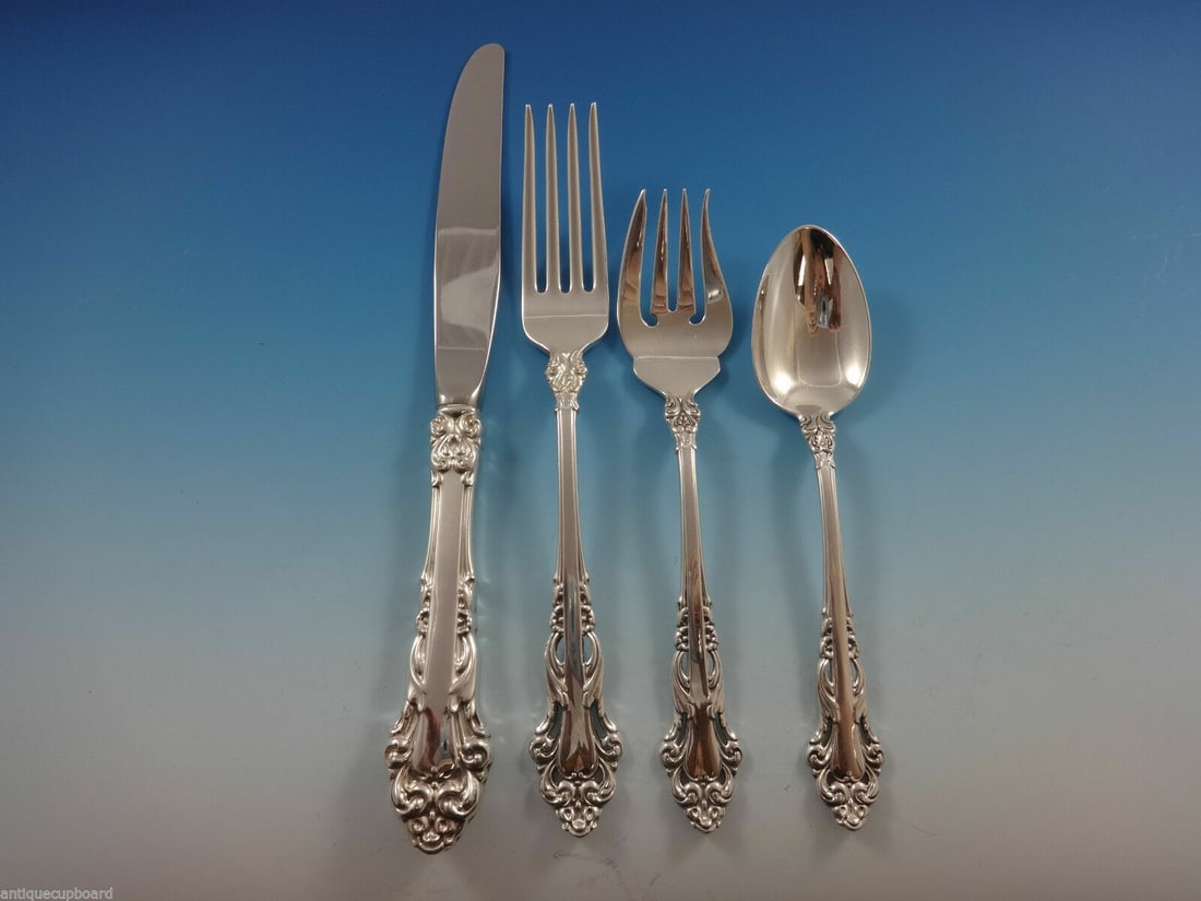Reed and Barton Grande Renaissance Sterling Silver 4-Piece Place Setting: Reed and Barton Grande Renaissance Sterling Silver 4-Piece Place Setting Elevate your dining experience with this exquisite 4-piece place setting in the Grande Renaissance pattern by Reed & Barton. Cr