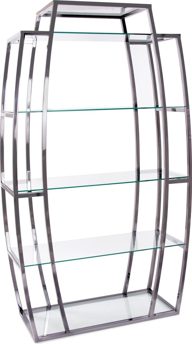 Howard Elliott Black Nickel Etagere Elegant Rectangle Design: Howard Elliott Black Nickel Etagere Elegant Rectangle Design Enhance your classic decor with this Elegant Black Nickel Etagere. Crafted from stainless steel, it features a brushed nickel silver finish
