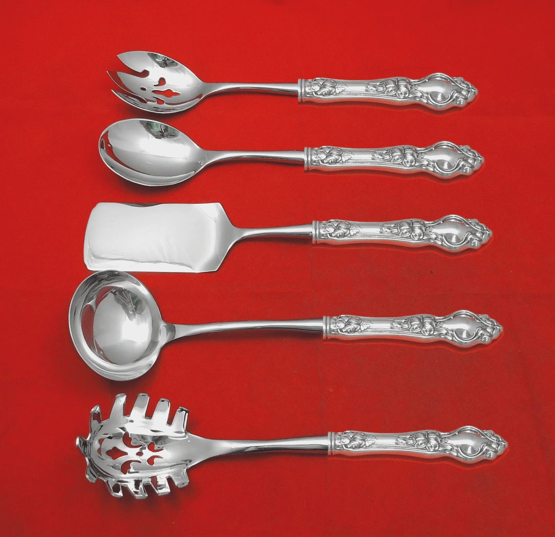Wallace Violet 5 Piece Sterling Silver Hostess Set Hollow Handle (1 of 2)