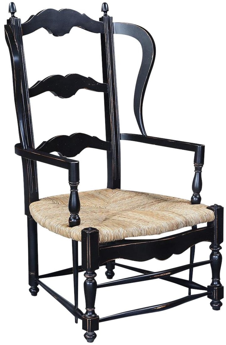 Antique Style French Wing Chair with Blackwash Finish: Antique Style French Wing Chair with Blackwash Finish Elevate your living space with this Antique Style French Wing Chair featuring a striking Blackwash finish. This chair is crafted in a vintage-insp