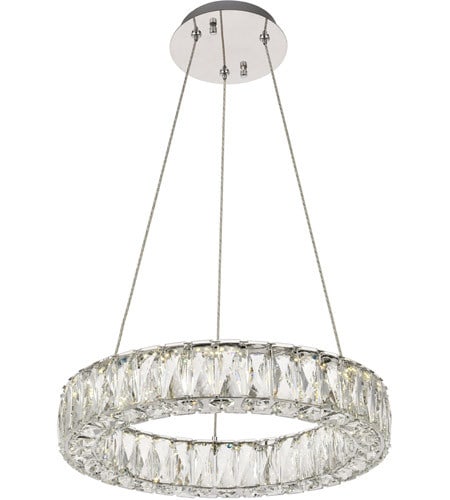 Monroe Crystal LED Chrome Pendant Light Fixture (1 of 7)