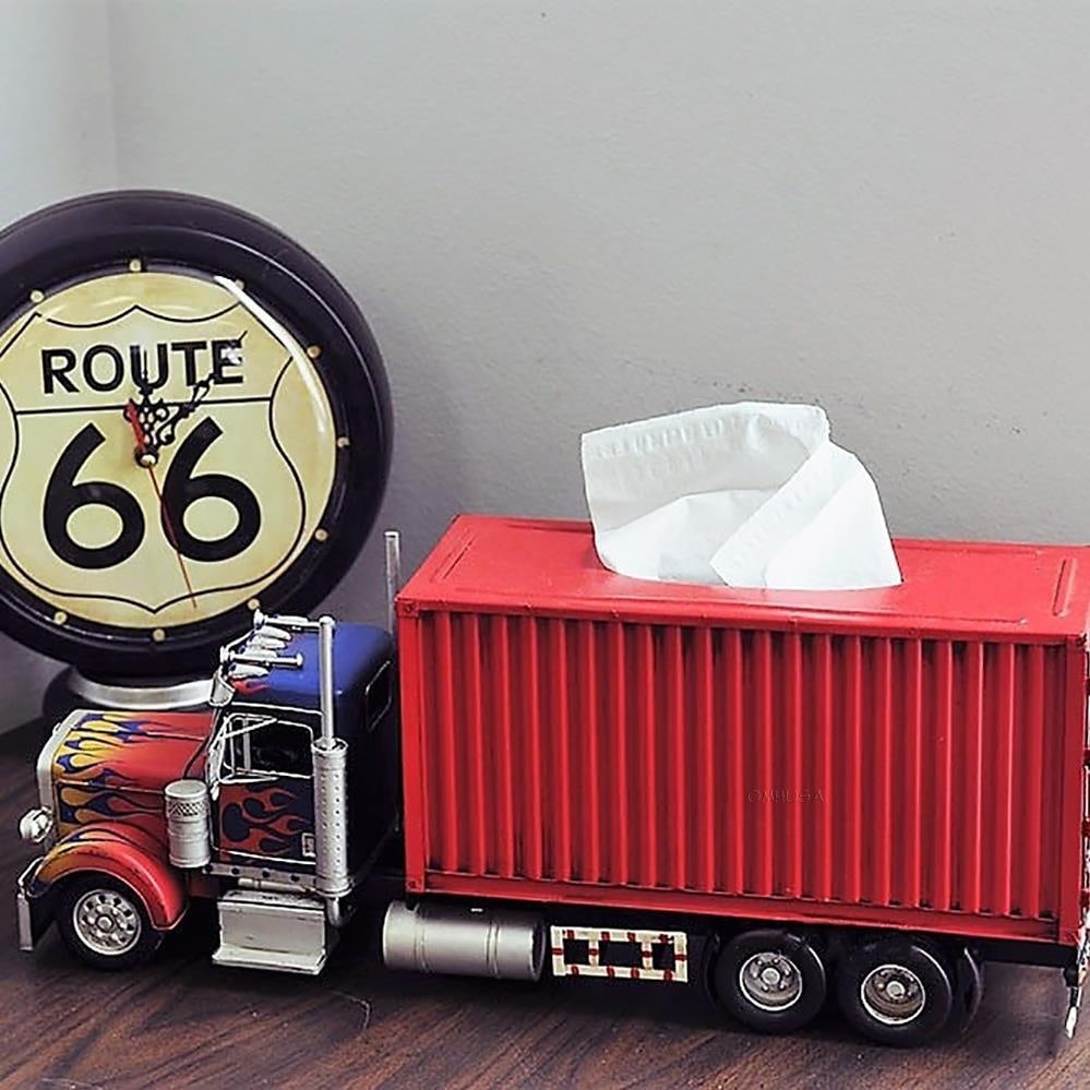 Big Rig Truck Tissue Box Holder for Home Office Decor (1 of 7)