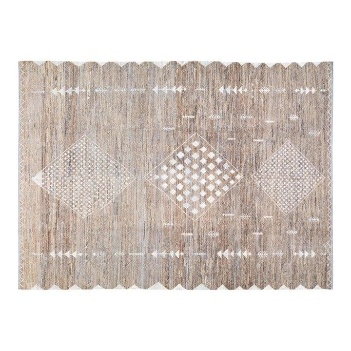 Burnt Umber Wool Area Rug Hand Knotted Moroccan 8'5 x 11'6: Burnt Umber Wool Area Rug Hand Knotted Moroccan 8'5 x 11'6 This Moroccan hand-knotted wool rug is crafted using traditional rug-making techniques, blending timeless artistry with a contemporary design