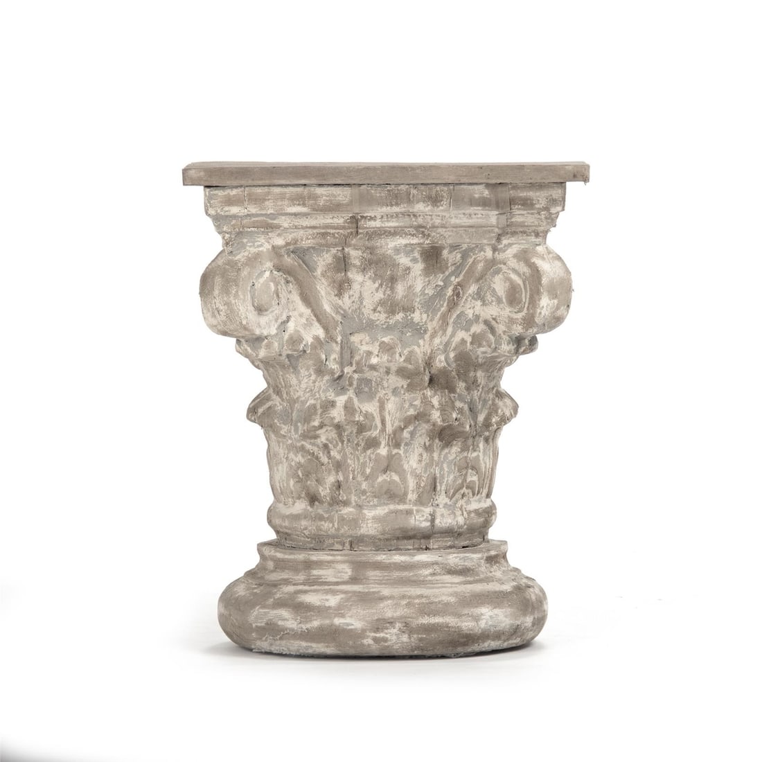 Zentique English Traditional Brass Poplar Pedestal Stand Distressed White: Zentique English Traditional Brass Poplar Pedestal Stand Distressed White This Elegant Poplar and Brass Pedestal Stand features a charming distressed white finish, embodying the classic beauty of Engl