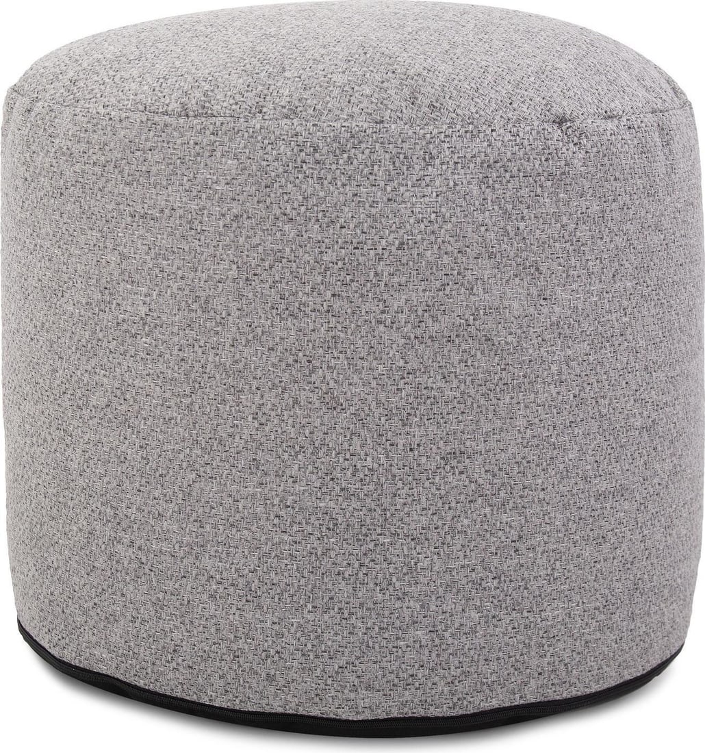 Howard Elliott Gray Stone Round Panama Pouf 24H 22W 22D: Howard Elliott Gray Stone Round Panama Pouf 24H 22W 22D Enhance your decor with the versatile Gray Stone Panama Pouf, perfect for any transitional space. This round pouf features a hand-finished zippe