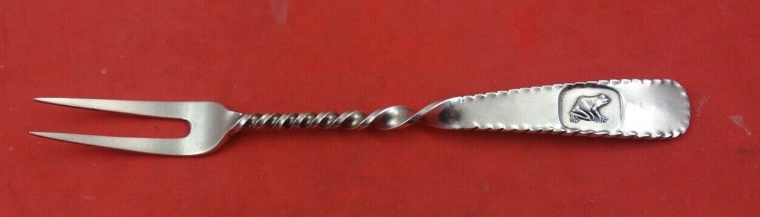Gorham Hamburg Sterling Silver Cocktail Fork 2-Tine Toad 6" (1 of 2)