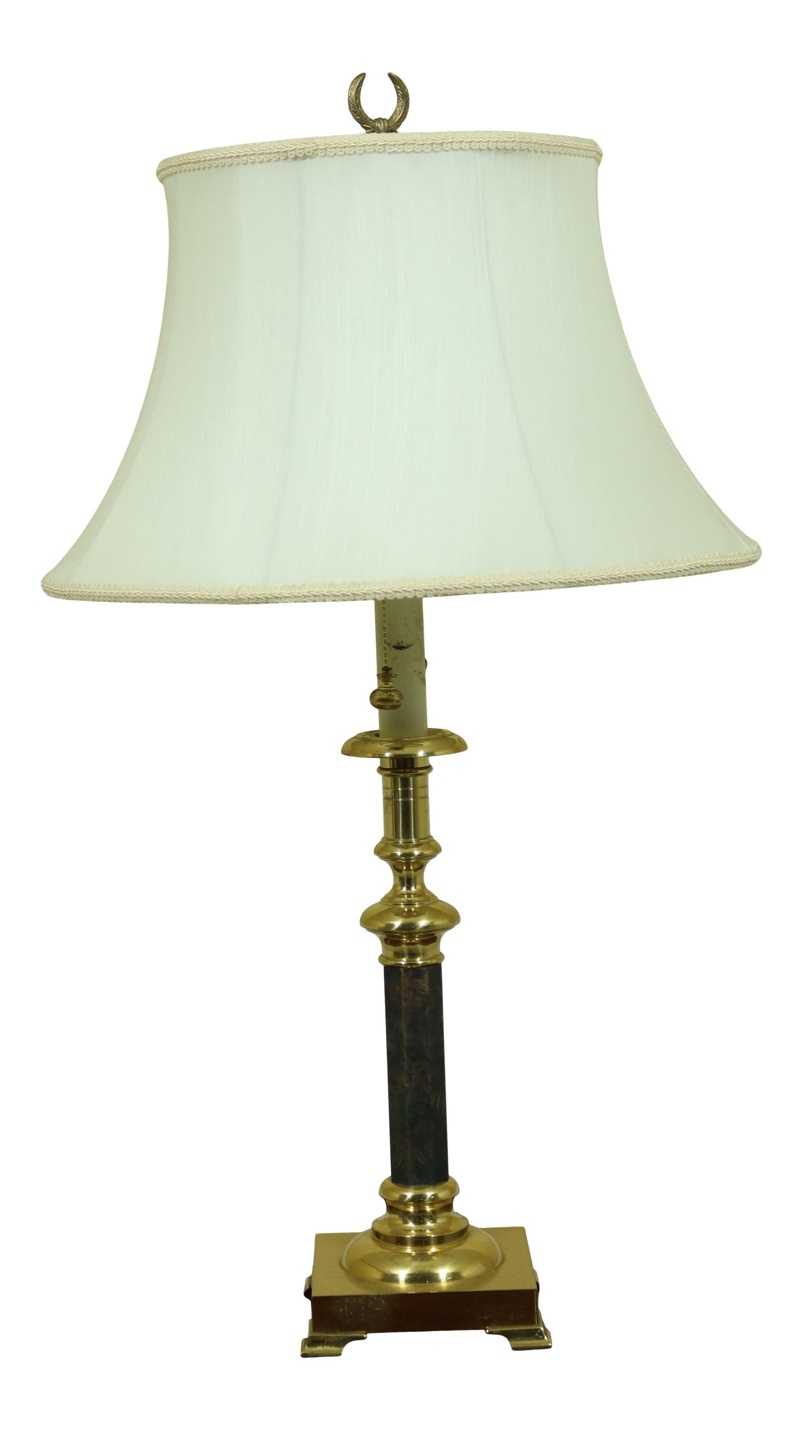 Elegant 32 Inch Regency Brass Table Lamp with Shade (1 of 8)