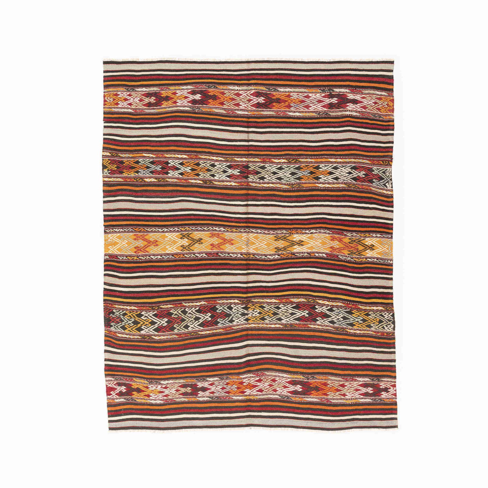 Authentic Handmade Anadol Wool Kilim 175x220 CM: Authentic Handmade Anadol Wool Kilim 175x220 CM This authentic handmade Anadol kilim showcases exquisite craftsmanship with its wool on wool construction. The flat-woven design offers a unique texture