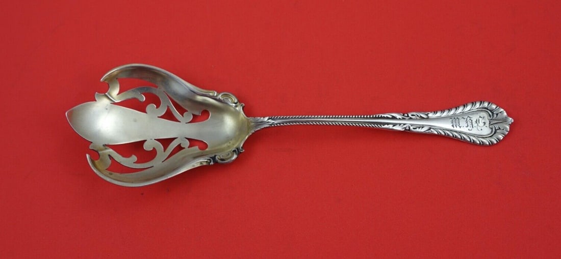 Lunt Old Dominion Sterling Silver Pierced Ice Spoon Gold Wash 8 1/4" (1 of 2)