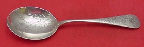 Knowles Number 24 Sterling Silver Berry Spoon Acid-Etched 8.5": Knowles Number 24 Sterling Silver Berry Spoon Acid-Etched 8.5" Discover the elegance of the Number 24 by Knowles Sterling Silver Berry Spoon. This exquisite piece features an acid-etched handle and a 