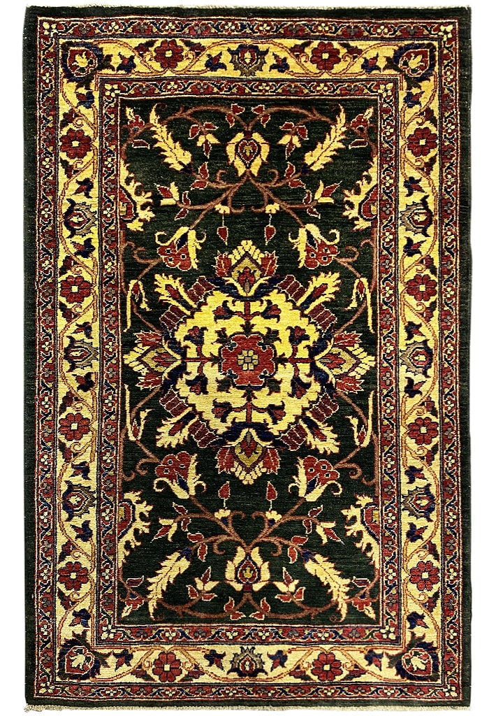 Hand-knotted 4'1 x 5'11 Pistachio Vegetable Dyed Area Rug: Hand-knotted 4'1 x 5'11 Pistachio Vegetable Dyed Area Rug Free continental US Shipping Enhance your living space with this exquisite 4'1" x 5'11" hand-knotted rug in a soothing pistachio hue. Designed