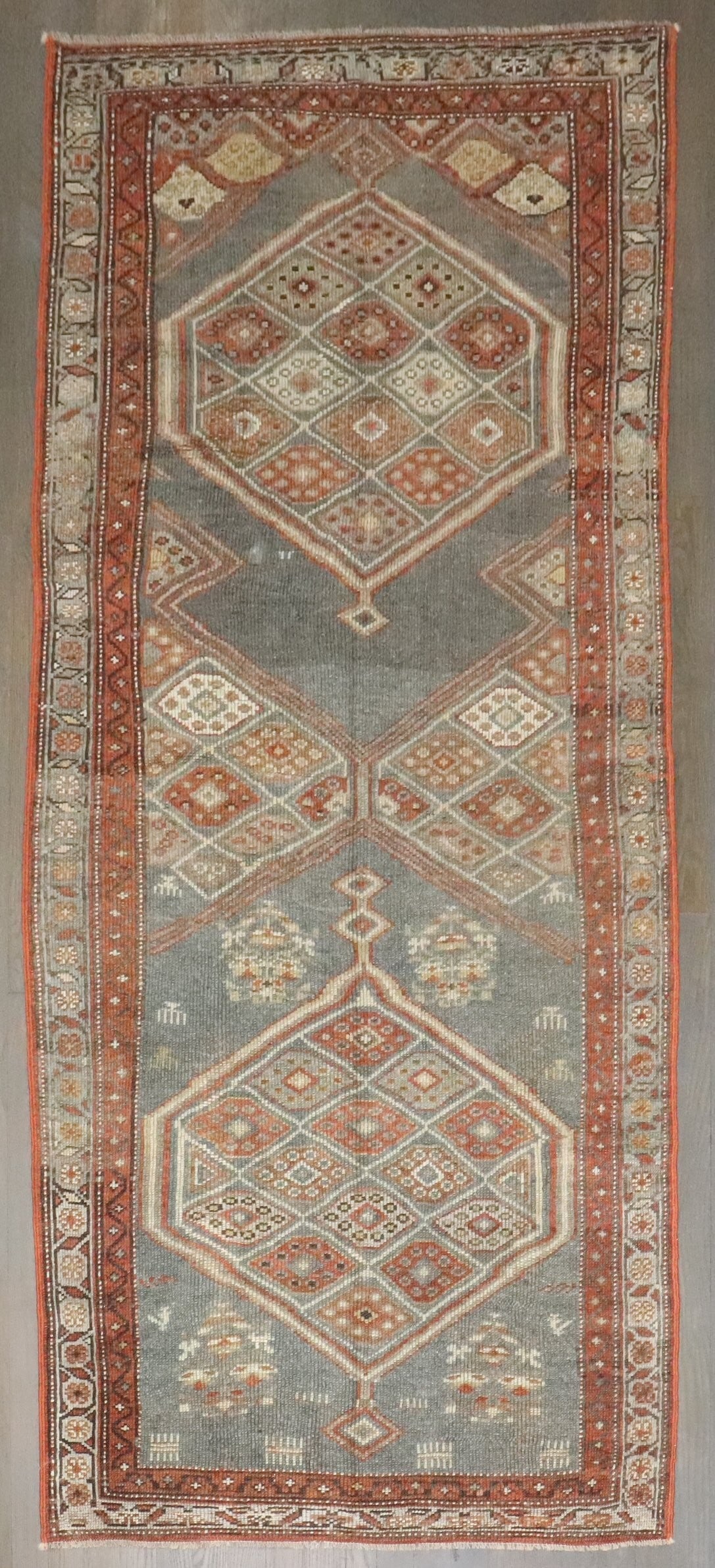 3' 4" x 7' 4" Antique Persian Serab Runner: 3' 4" x 7' 4" Antique Persian Serab Runner An early 20th century Persian Serab runner with a highly decorative design. This pre-owned rug is identified as a Serab runner. Specifications Type: Serab Ca