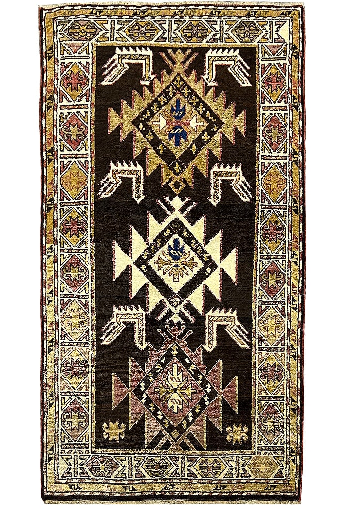 Classic Russian Kazak Rug 3'2 x 5'10 Handmade Wool Geometric Design: Classic Russian Kazak Rug 3'2 x 5'10 Handmade Wool Geometric Design Free continental US Shipping Introducing the exquisite 3' 2" x 5' 10" Classic Russian Kazak Rug, a masterpiece that brings timeless 