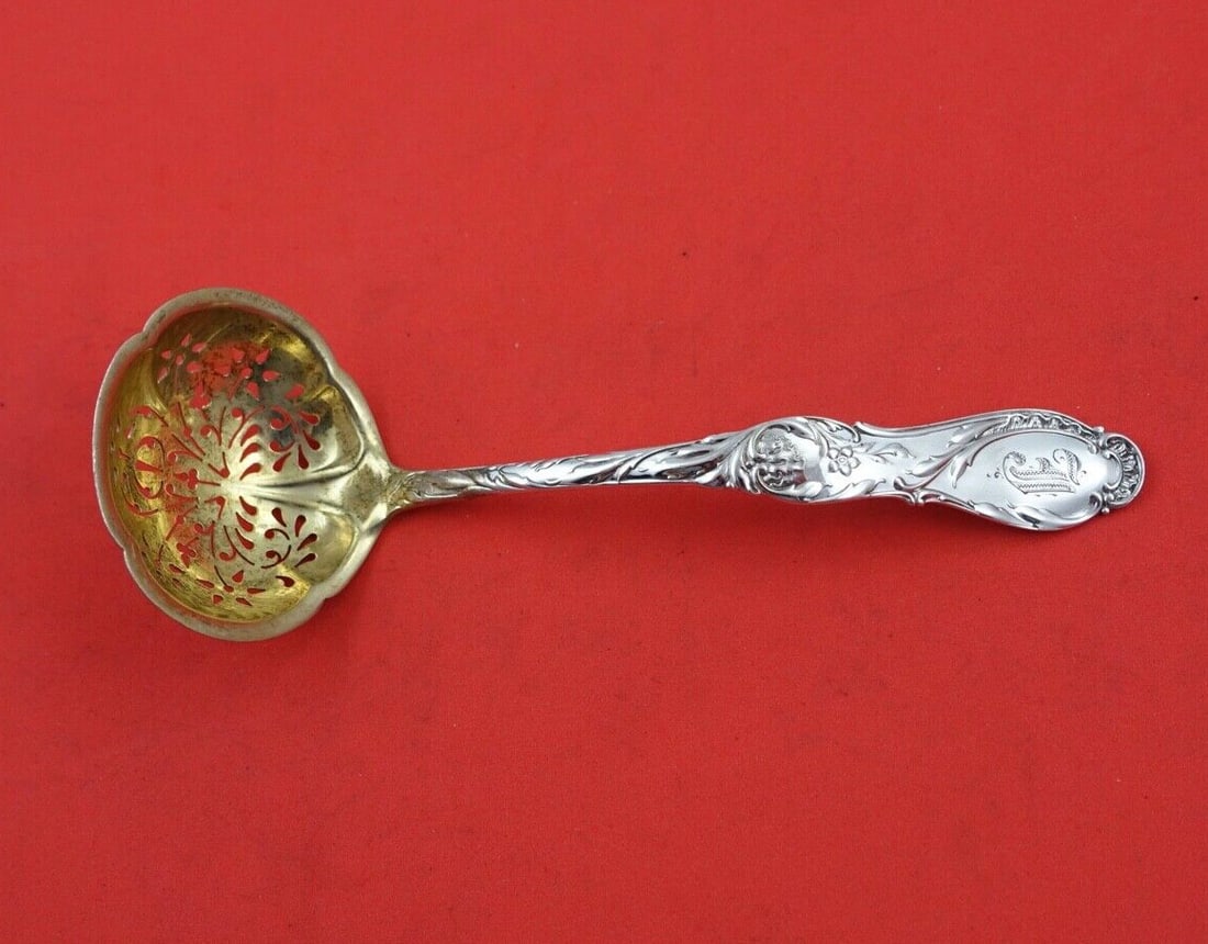 Gorham Rouen Sterling Silver Monogrammed Sugar Sifter Ladle 6 inch (1 of 2)