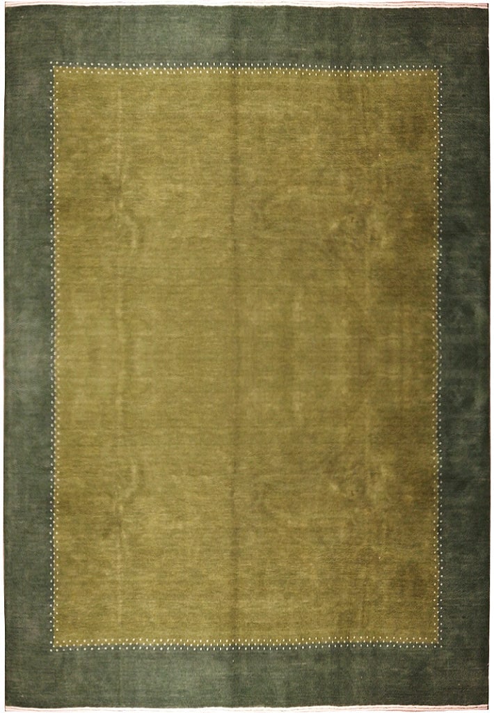 8 x 10 Olive Green Modern Gabbeh Wool Handmade Area Rug (1 of 9)