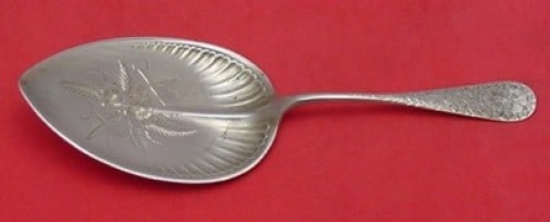 Whiting Sterling Silver Antique Engraved Pie Server 8 3/8 inches: Whiting Sterling Silver Antique Engraved Pie Server 8 3/8 inches This exquisite pie server features an Antique Engraved pattern by Whiting, showcasing intricate geometric and floral designs. Crafted f