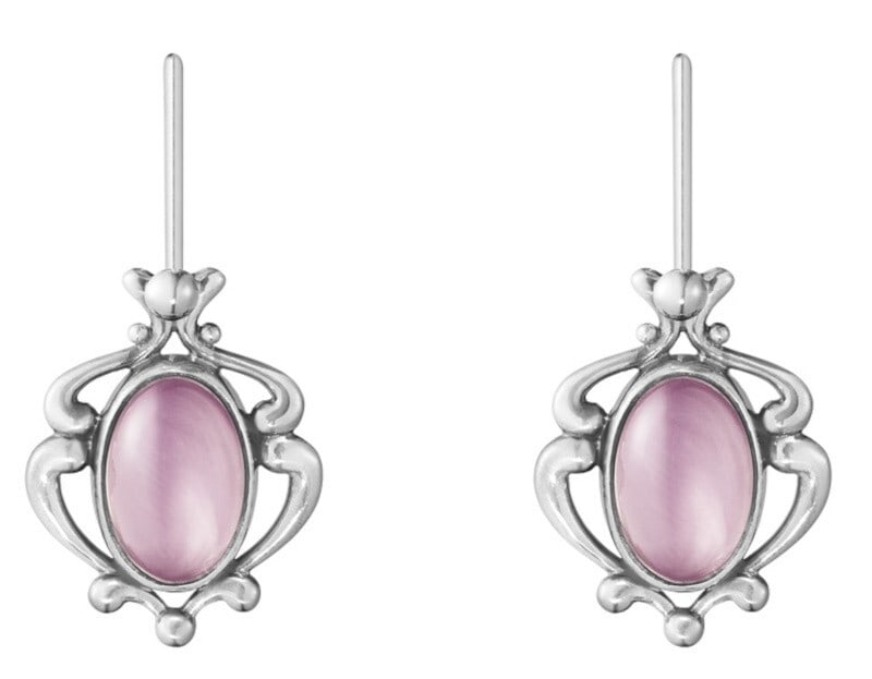 Georg Jensen Sterling 2019 Lilac Quartz Dangle Earrings GIA Certified (1 of 8)