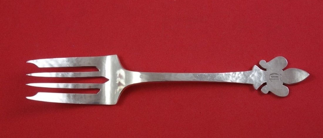 Shreve Fourteenth Century Sterling Silver Salad Fork Mono D 6.5": Shreve Fourteenth Century Sterling Silver Salad Fork Mono D 6.5" This exquisite salad fork, part of the Fourteenth Century pattern by Shreve & Co., is crafted from high-quality sterling silver. Measur