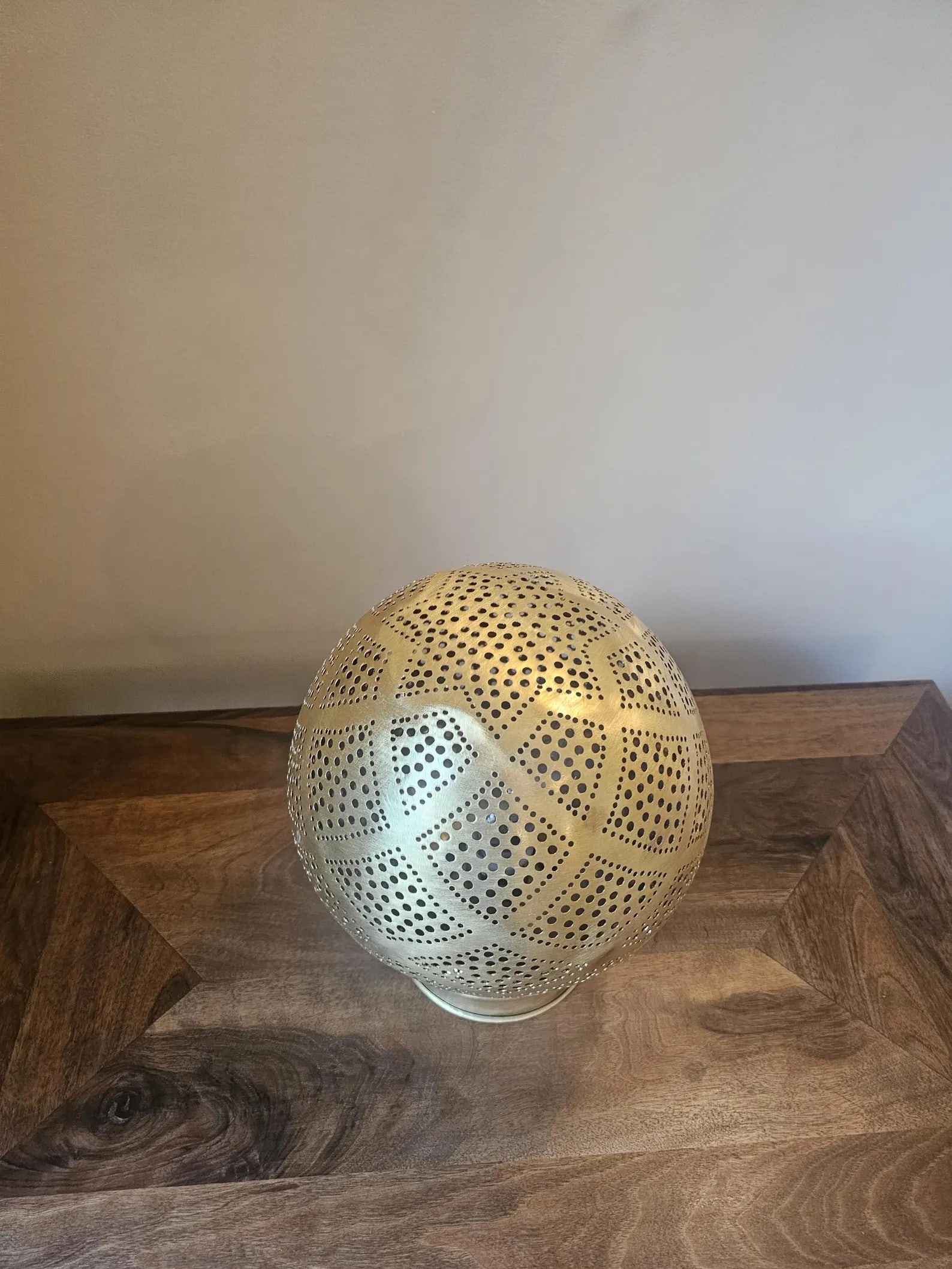 Moroccan Solid Copper Sphere Table Lamp 11.8 Inch - 6
