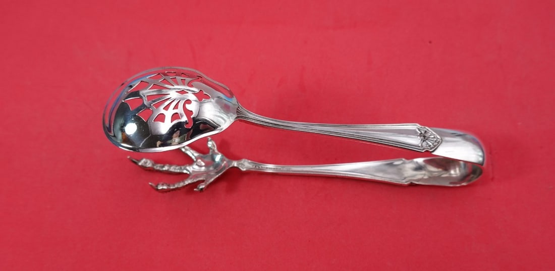 Reed and Barton Betty Alden Sterling Silver Ice Tongs Eagle Claw 7 1/2: Reed and Barton Betty Alden Sterling Silver Ice Tongs Eagle Claw 7 1/2 Sterling silver ice tong in the Betty Alden pattern by Reed & Barton, featuring a realistic eagle claw handle and a pierced spoon