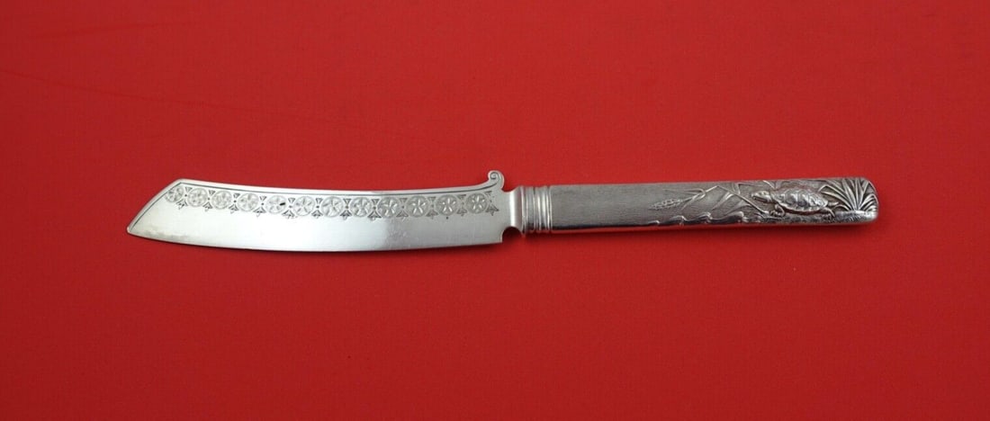 Aesthetic Sterling Silver Tea Knife Oriental Turtle Design 8 Inch (1 of 2)