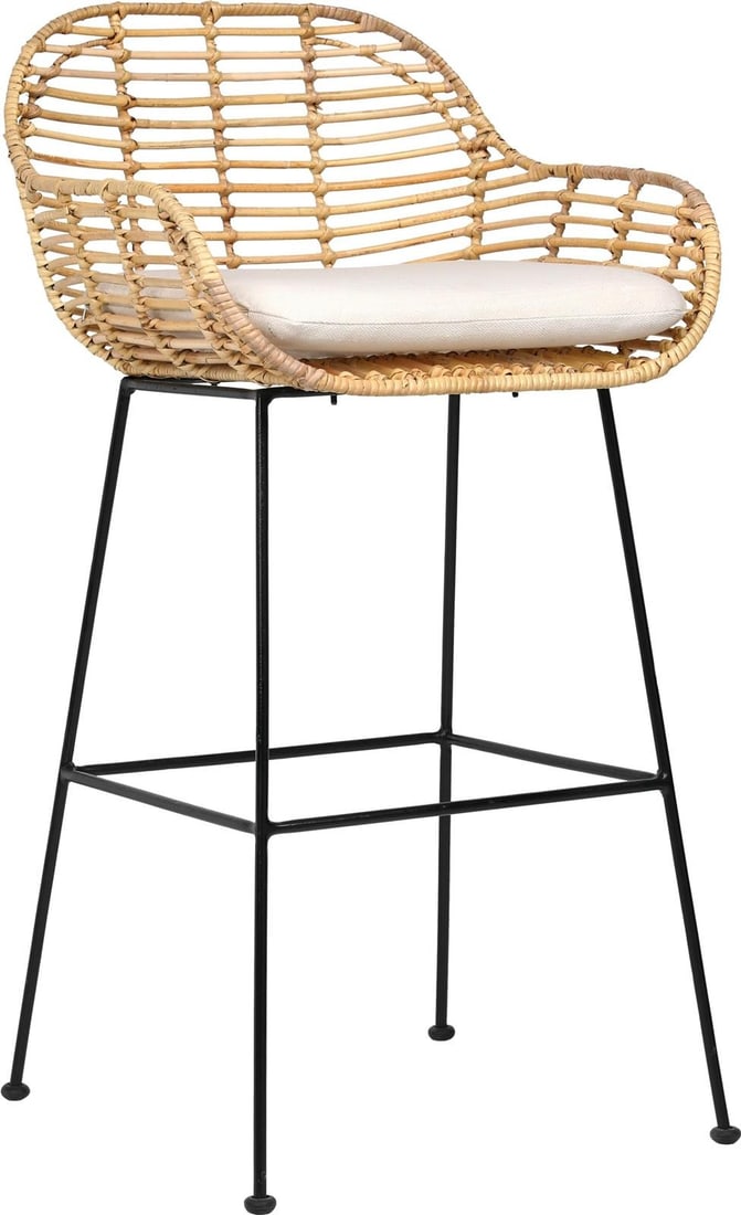 Diera Bar Stool Modern Design Iron Frame Jawit Skin 37H (1 of 2)