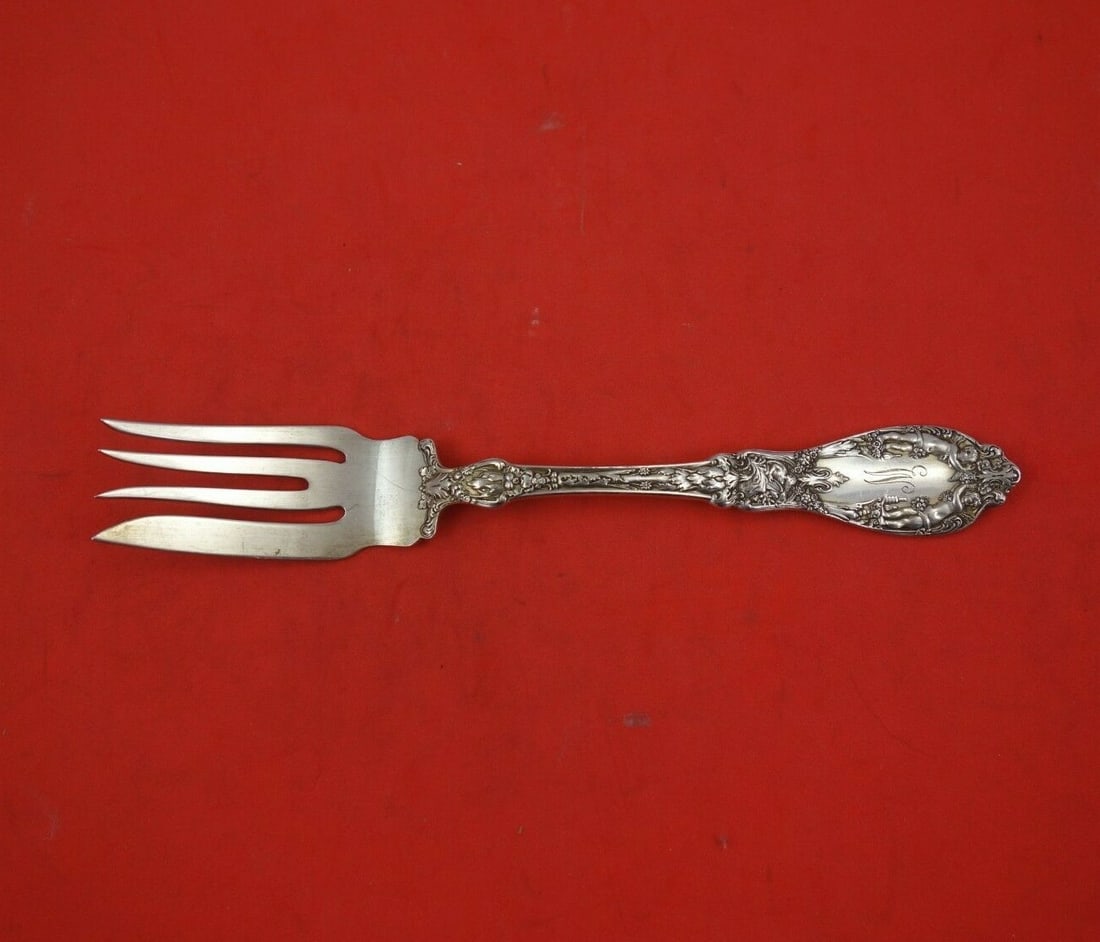 Gorham Paris Sterling Silver Fork 6 3/4 Inch Multi-Motif Monogrammed (1 of 3)