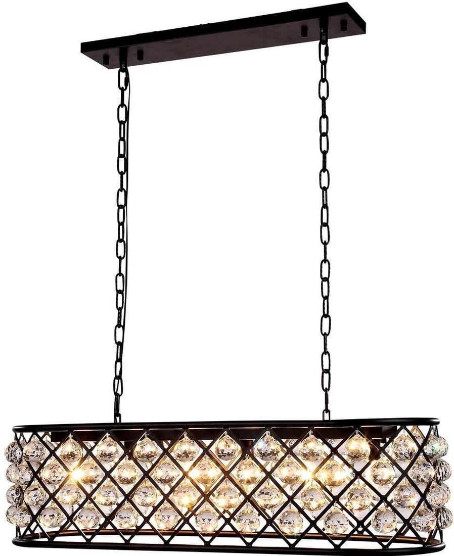 Elegant Lighting Madison Crystal Pendant Light 6 Bulb Mocha Finish: Elegant Lighting Madison Crystal Pendant Light 6 Bulb Mocha Finish Illuminate your space with the Traditional Madison Light, a stunning island pendant light featuring elegant crystal spheres. This imp