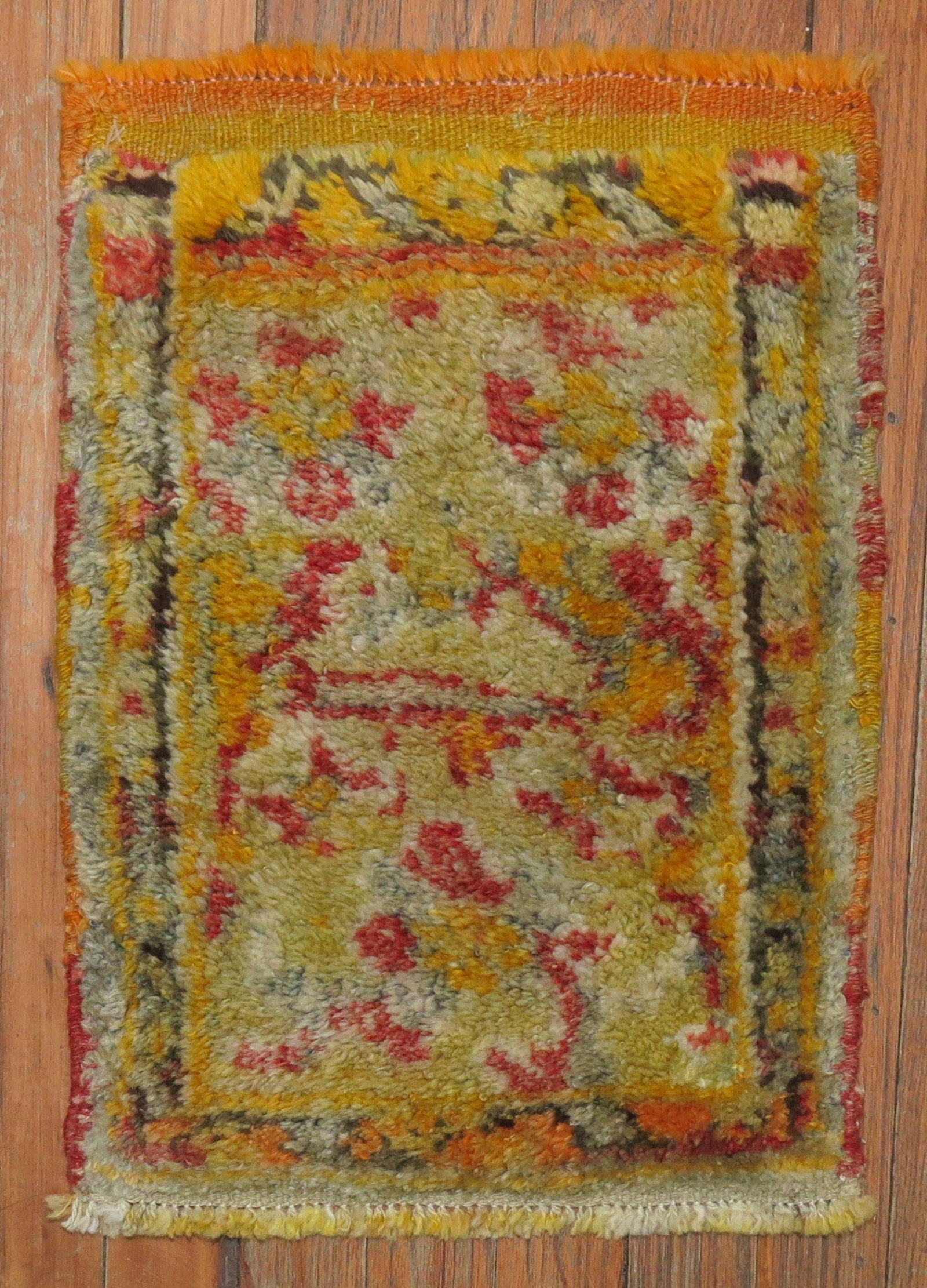 1' 2" x 1' 7" Anatolian Yastik Square Rug: 1' 2" x 1' 7" Anatolian Yastik Square Rug Pre-owned Anatolian yastik rug with a square mouse pad size format and an intricate floral pattern. Specifications Type: Anatolian Category: Yastiks Dimension