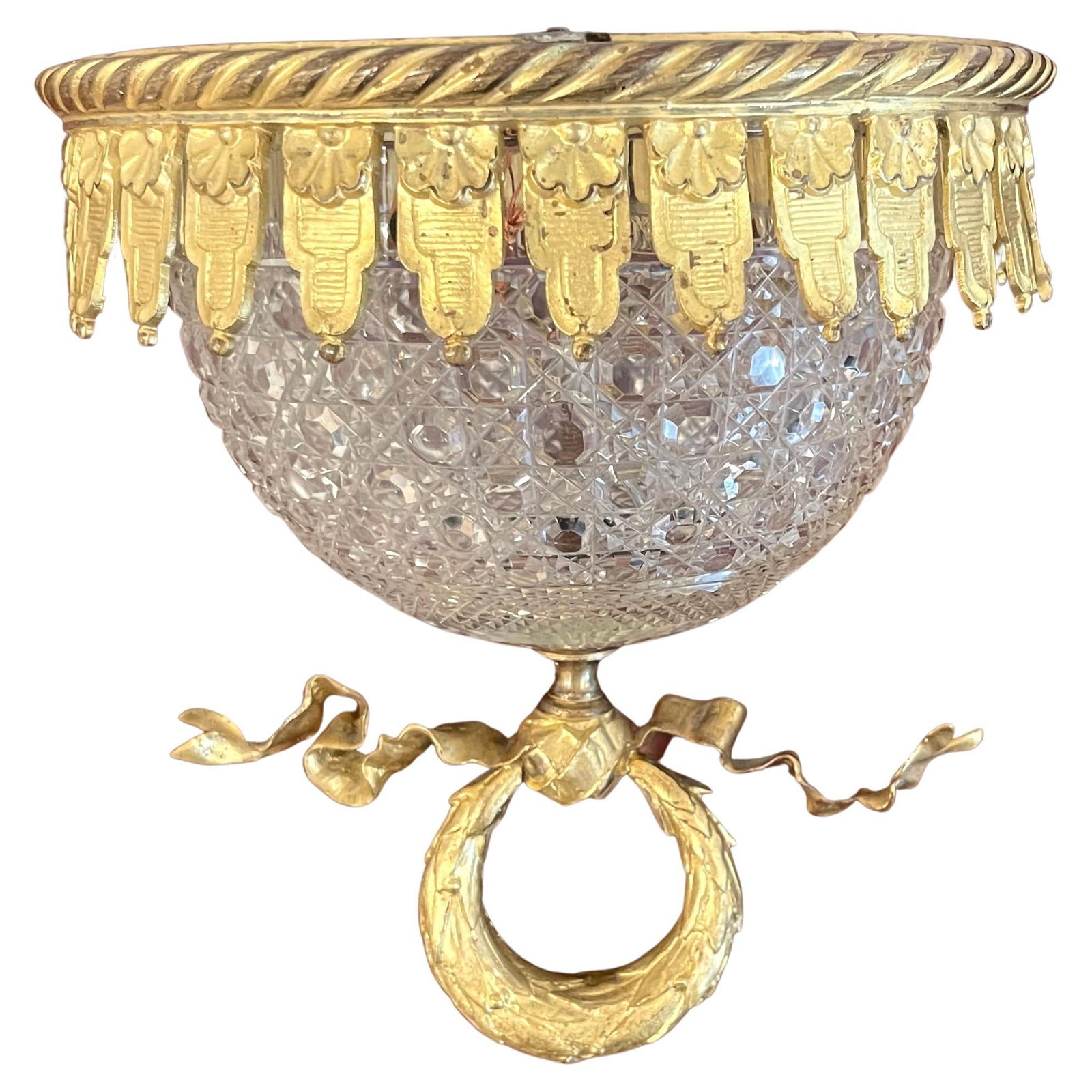 Antique Baccarat Ormolu Mounted Crystal Chandelier Neoclassical 12in x 9in (1 of 15)