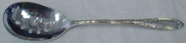 Oneida Virginian Sterling Silver Pierced Serving Spoon 9-Hole Ovoid (1 of 1)