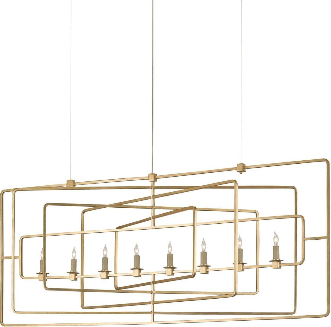 Currey Metro Gold Bowl Chandelier 8 Bulbs Contemporary Design (1 of 4)